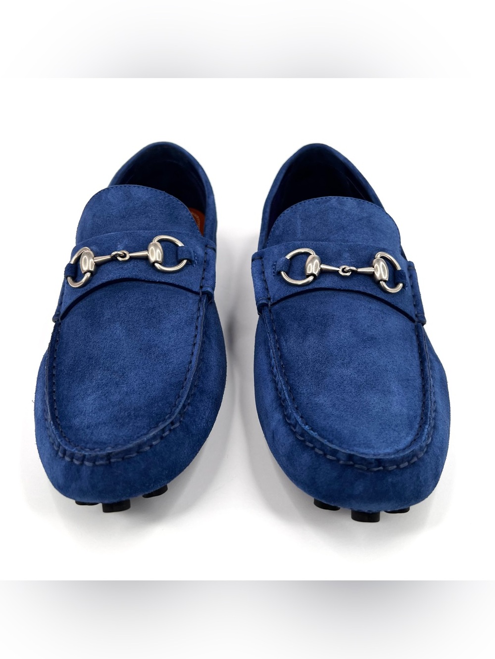 Gucci Men Byorn Horsebit Blue Suede Driver Logo Loafers UK 9.5 - US 10 - EU 43.5 - Picture 5 of 11